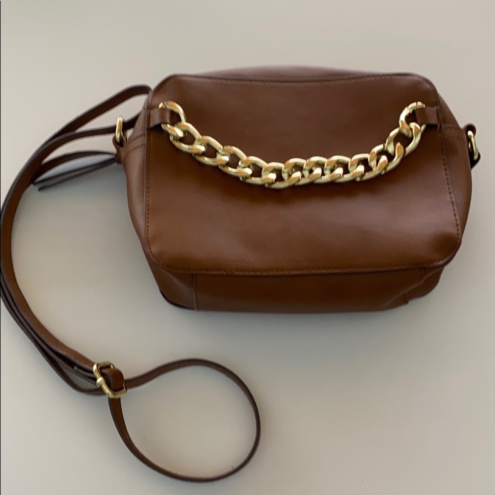 Camel crossbody purse